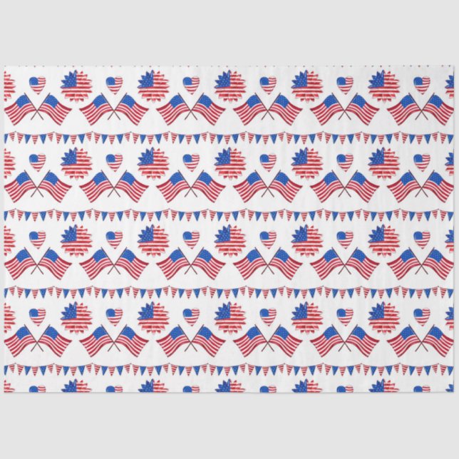 America Red White and Blue Series Design 26 Tissue Paper (Front)