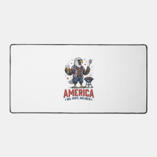 America Red White And Brew Eagle BBQ Shirt (7)_1 Desk Mat