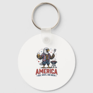 America Red White And Brew Eagle BBQ Shirt (7)_1 Key Ring