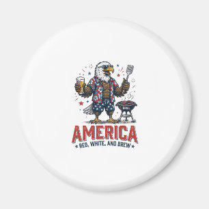 America Red White And Brew Eagle BBQ Shirt (7)_1 Magnet