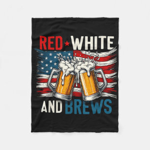 America Red White And Brew Fourth Of Beer Lovers J Fleece Blanket