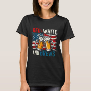 America Red White And Brew Fourth Of Beer Lovers J T-Shirt