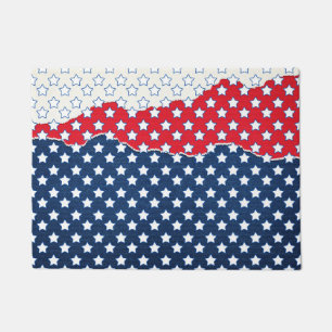 America Red White & Blue Stars Doormat