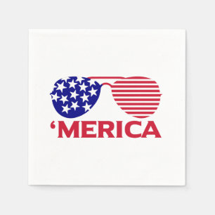 America Red White Blue Sunglasses  Napkin