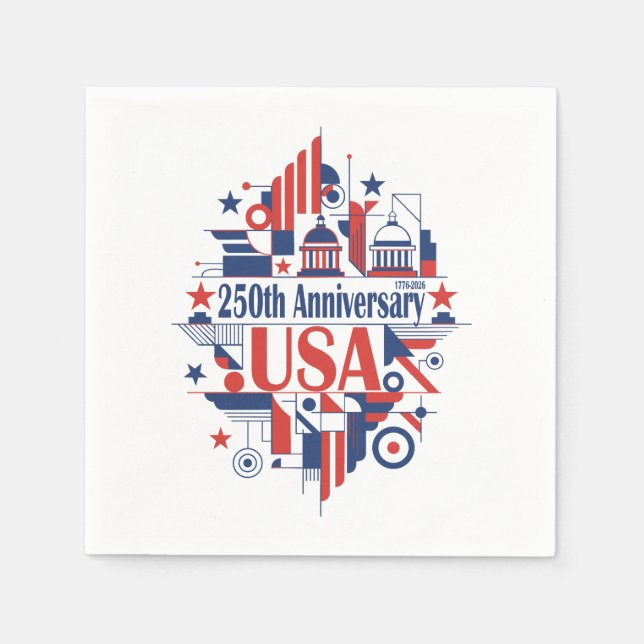 America’s 250th anniversary napkin (Front)