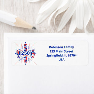 America’s 250th anniversary return address label