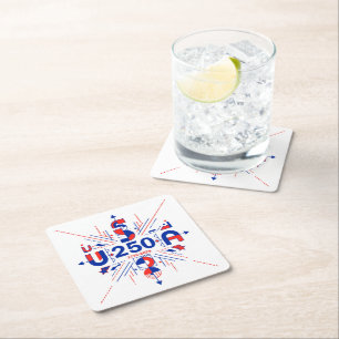 America’s 250th anniversary square paper coaster