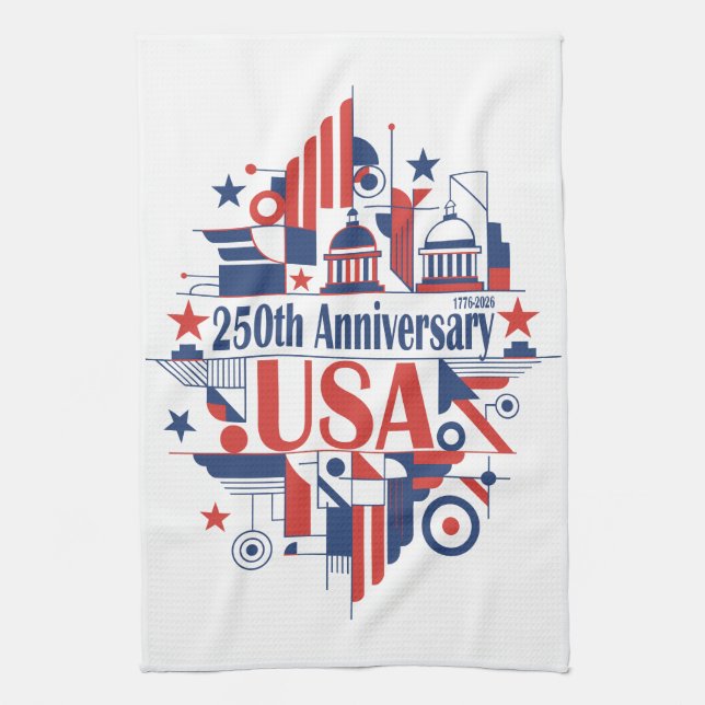 America’s 250th anniversary tea towel (Vertical)