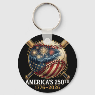 America’s 250th baseball american flag patriotic key ring