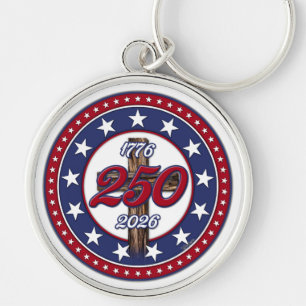 America’s 250th Birthday 1776-2026 Rugged Cross Key Ring