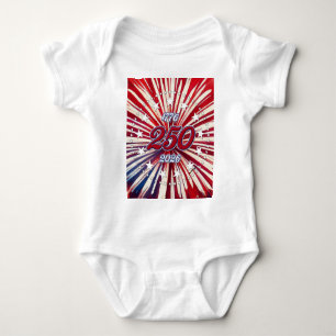 America’s 250th Birthday 1776-2026 RWB Fireworks Baby Bodysuit
