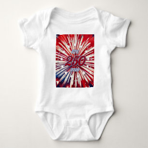 America’s 250th Birthday 1776-2026 RWB Fireworks Baby Bodysuit