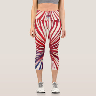 America’s 250th Birthday 1776-2026 RWB Fireworks Capri Leggings