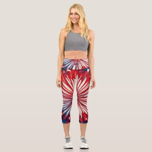 America’s 250th Birthday 1776-2026 RWB Fireworks Capri Leggings