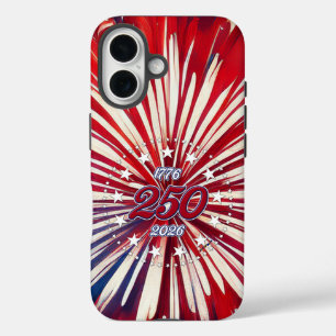 America’s 250th Birthday 1776-2026 RWB Fireworks iPhone 16 Case
