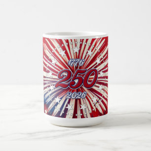 America’s 250th Birthday 1776-2026 RWB Fireworks Coffee Mug