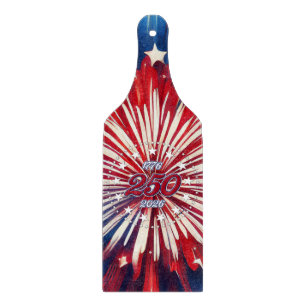 America’s 250th Birthday 1776-2026 RWB Fireworks Cutting Board