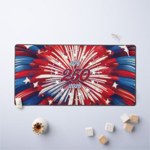 America’s 250th Birthday 1776-2026 RWB Fireworks Desk Mat