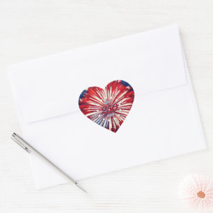 America’s 250th Birthday 1776-2026 RWB Fireworks Heart Sticker