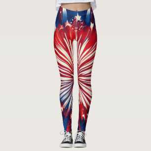 America’s 250th Birthday 1776-2026 RWB Fireworks Leggings