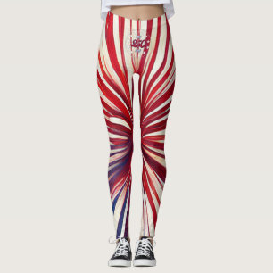 America’s 250th Birthday 1776-2026 RWB Fireworks Leggings