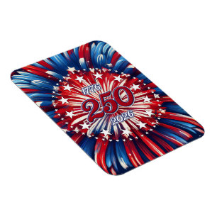 America’s 250th Birthday 1776-2026 RWB Fireworks Magnet