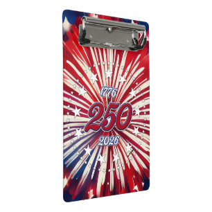 America’s 250th Birthday 1776-2026 RWB Fireworks Mini Clipboard