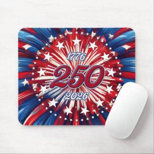 America’s 250th Birthday 1776-2026 RWB Fireworks Mouse Pad