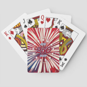 America’s 250th Birthday 1776-2026 RWB Fireworks Playing Cards