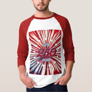 America’s 250th Birthday 1776-2026 RWB Fireworks  T-Shirt