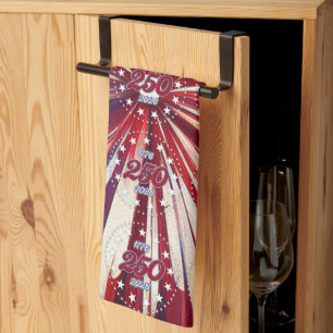 America’s 250th Birthday 1776-2026 RWB Fireworks Tea Towel