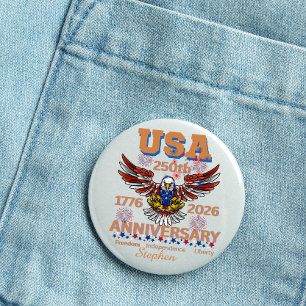 America’s 250th Birthday bald eagle july 4th 3 Cm Round Badge