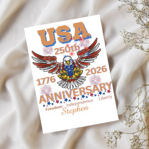 America’s 250th Birthday bald eagle july 4th Holiday Card