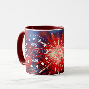 America’s 250th Birthday Graphic Fireworks Burst Mug