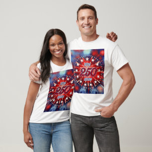 America’s 250th Birthday Graphic Fireworks Burst T-Shirt