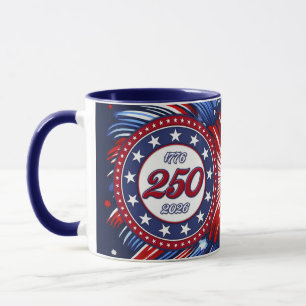America’s 250th Birthday Graphic Fireworks Pop RWB Mug