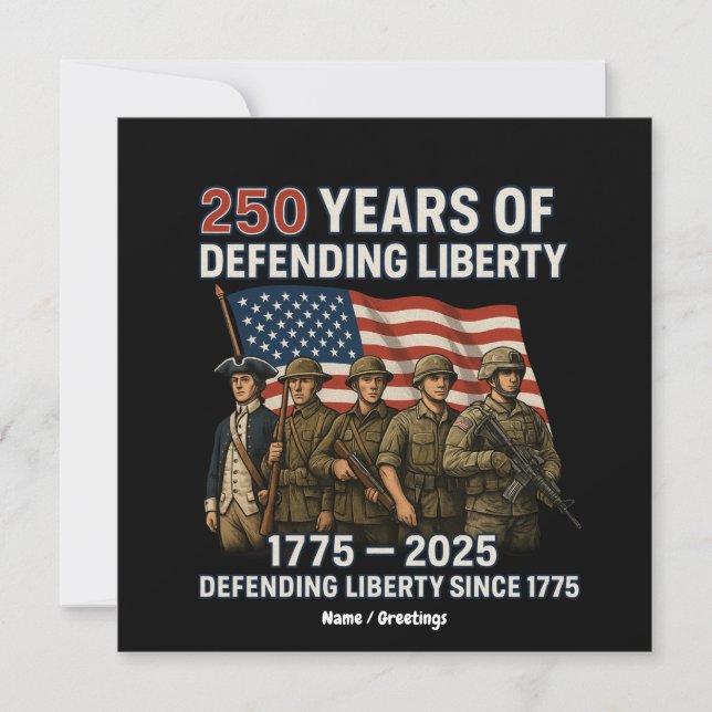 America’s 250th Birthday US Flag Military Parade  Invitation (Front)