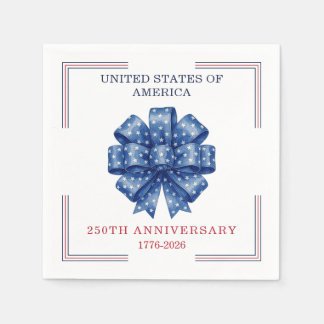 America’s 250th Birthday Watercolor Bow Elegant Napkin