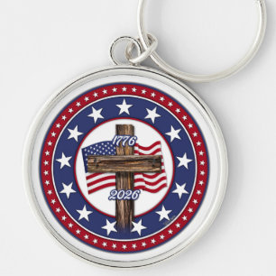 America’s 250th Birthday With Rugged Cross Key Ring