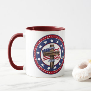 America’s 250th Birthday With Rugged Cross Mug