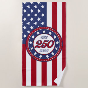 America’s 250th Birthday With USA Flag Beach Towel