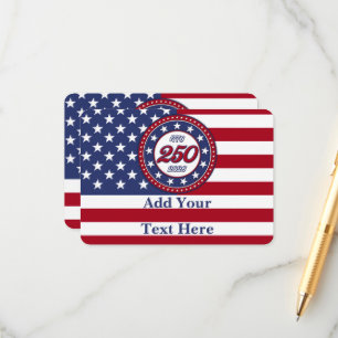 America’s 250th Birthday With USA Flag Enclosure Card