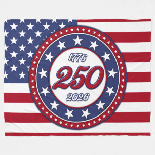 America’s 250th Birthday With USA Flag Fleece Blanket