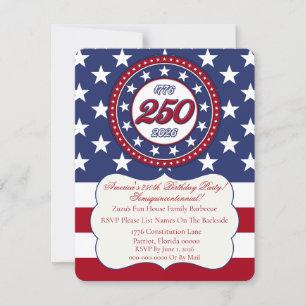 America’s 250th Birthday With USA Flag Invitation