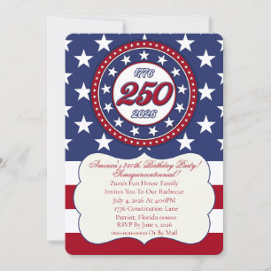 America’s 250th Birthday With USA Flag Invitation