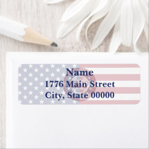 America’s 250th Birthday With USA Flag Label Return Address Label