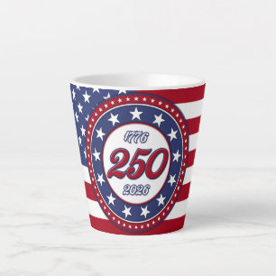America’s 250th Birthday With USA Flag Latte Mug