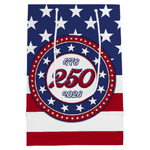 America’s 250th Birthday With USA Flag Medium Gift Bag