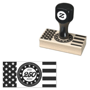 America’s 250th Birthday With USA Flag Rubber Stamp