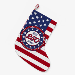 America’s 250th Birthday With USA Flag Small Christmas Stocking